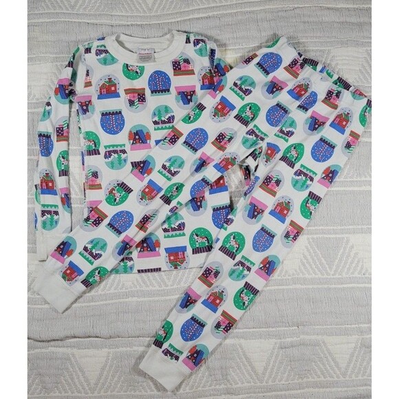 Hanna Andersson Holiday Pajamas Set Snow Globe Print Size 110 (US 5) Organic Cot - Picture 1 of 8